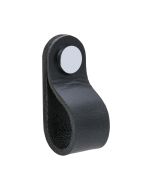 Loop Round Perilla - Cuero negro / Cromo pulido